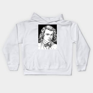 DANTE GABRIEL ROSSETTI ink portrait Kids Hoodie